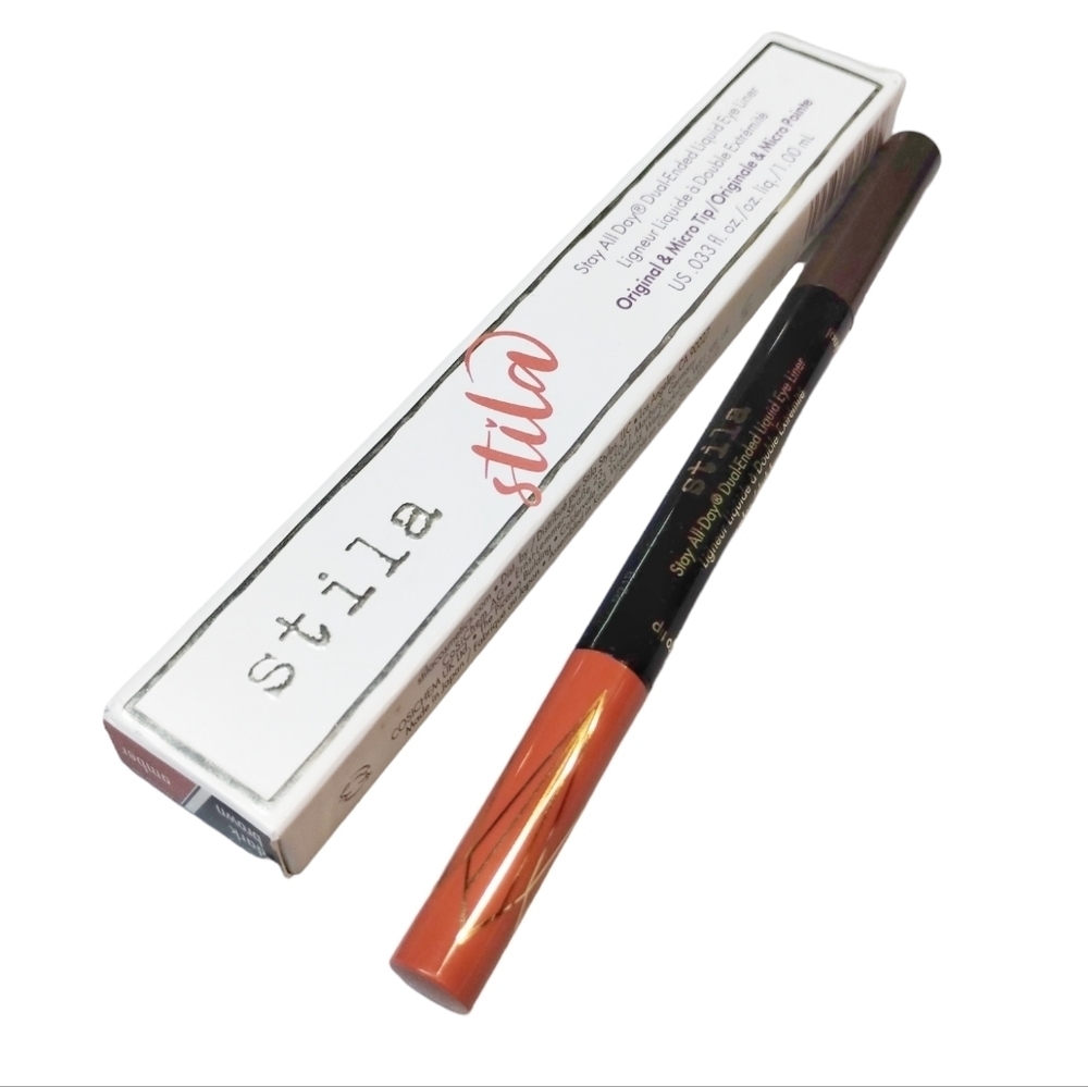 STILA Waterproof Stay All Day Dual Ended Liquid Eye liner Dark brown/ Amber new
